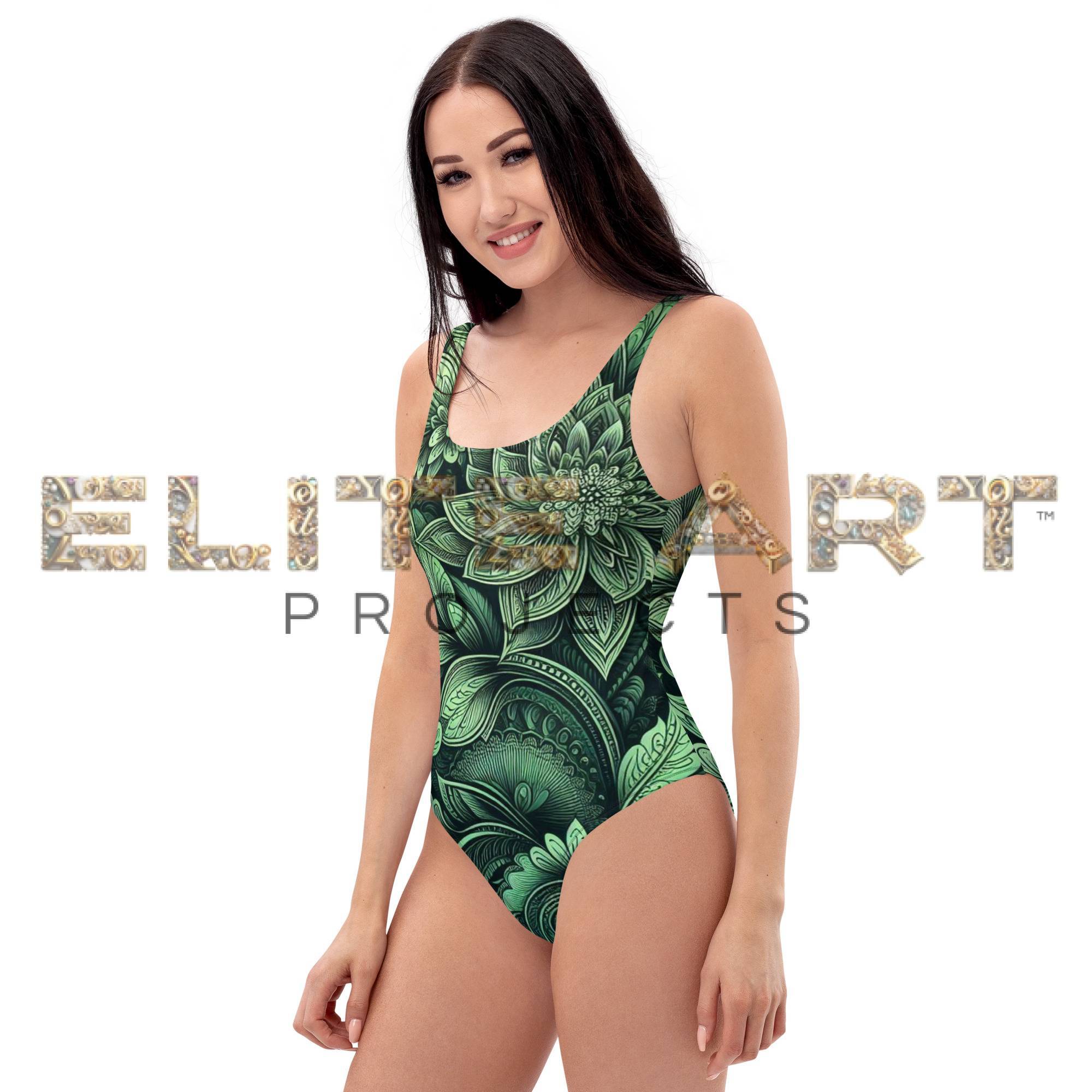 Electric Green Verdant Elegance Swimsuit