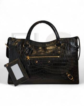 High-quality product photo of a Balenciaga City Large Cocco Black in Black