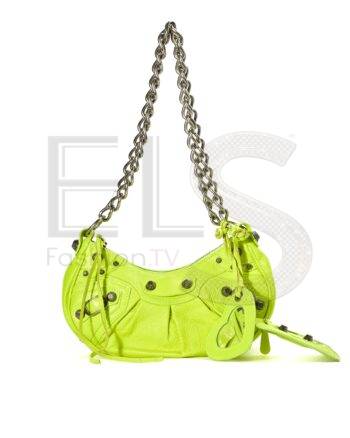 High-quality product photo of a Balenciaga Le Cagole XS Yellow in Yellow