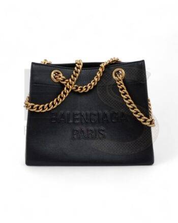 High-quality product photo of a Balenciaga Tote Duty Free Small Black in Black