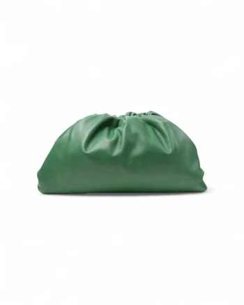High-quality product photo of a Bottega Veneta Pouch Large Smooth Green in Green