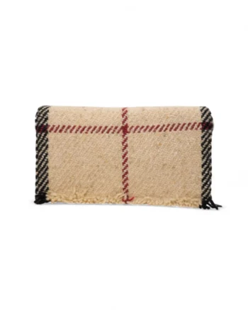 High-quality product photo of a Burberry Pochette Small Check Tweed Bordeaux in Beige