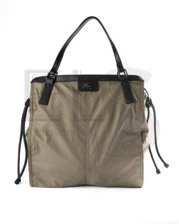 High-quality product photo of a Burberry Shopper Vertical Nylon Mud in Mud