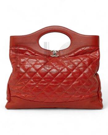 High-quality product photo of a Chanel 31 Bag Large Timeless Red in Red