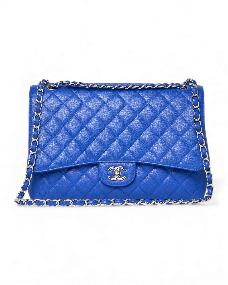 Chanel Maxi Jumbo Timeless Caviar Electric Blue – Excellent Collectors Edition