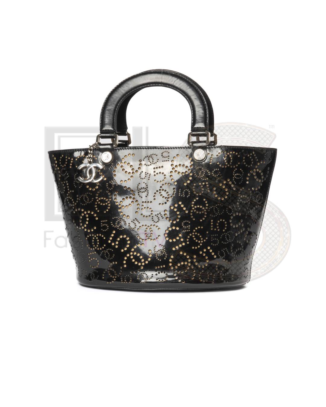Chanel Tote Bucket Coco Small Perforated Patent Black – Good Collectors Edition