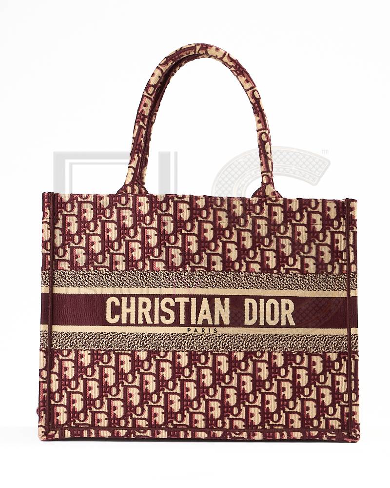 Dior Book Tote Medium Jacquard Oblique Bordeaux – Like New Collectors Edition