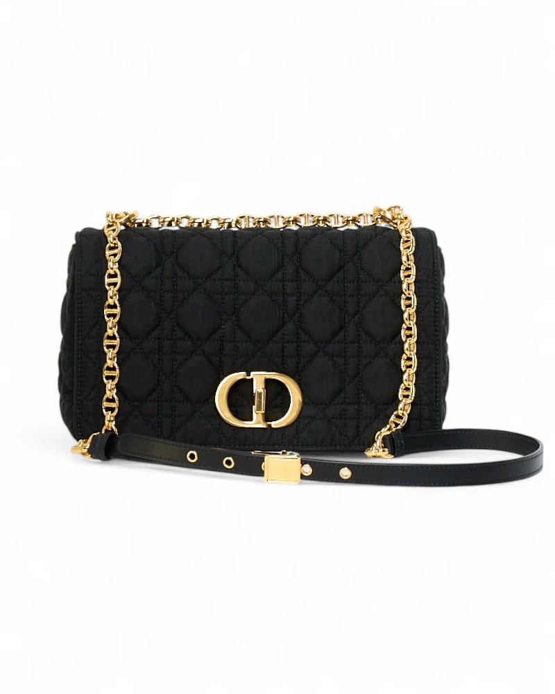 Dior Caro Small Soft Medium Black Fabric – Like New Collectors Edition