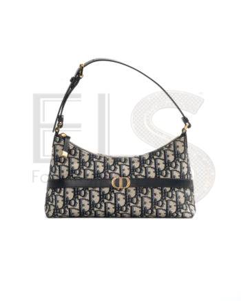 High-quality product photo of a Dior Hobo 30 Montaigne Mini Jacquard Blue in Blue
