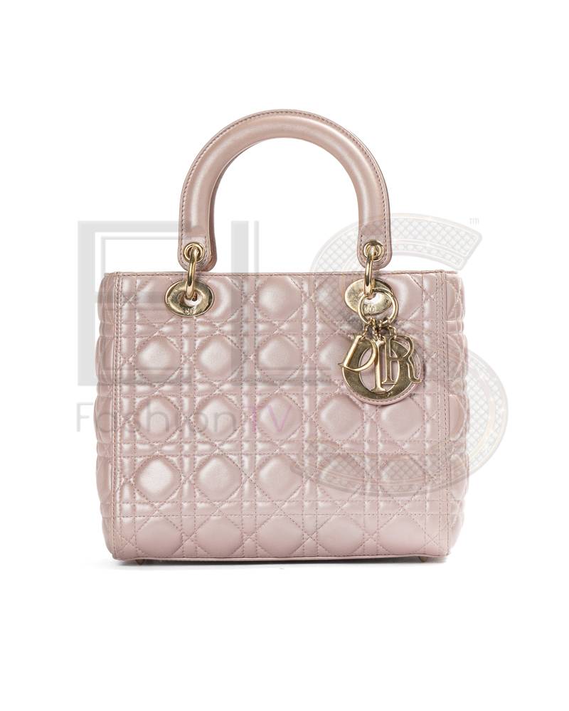 Dior Lady Medium Cannage Pearly Pink – Excellent Collectors Edition