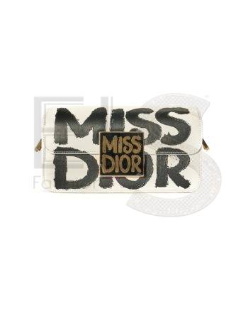 High-quality product photo of a Dior Miss Dior Small Graffiti White in White