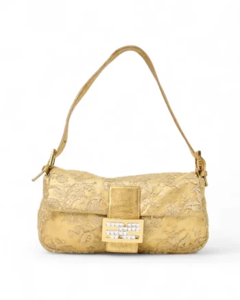 High-quality product photo of a Fendi Baguette Gold Lace in Gold