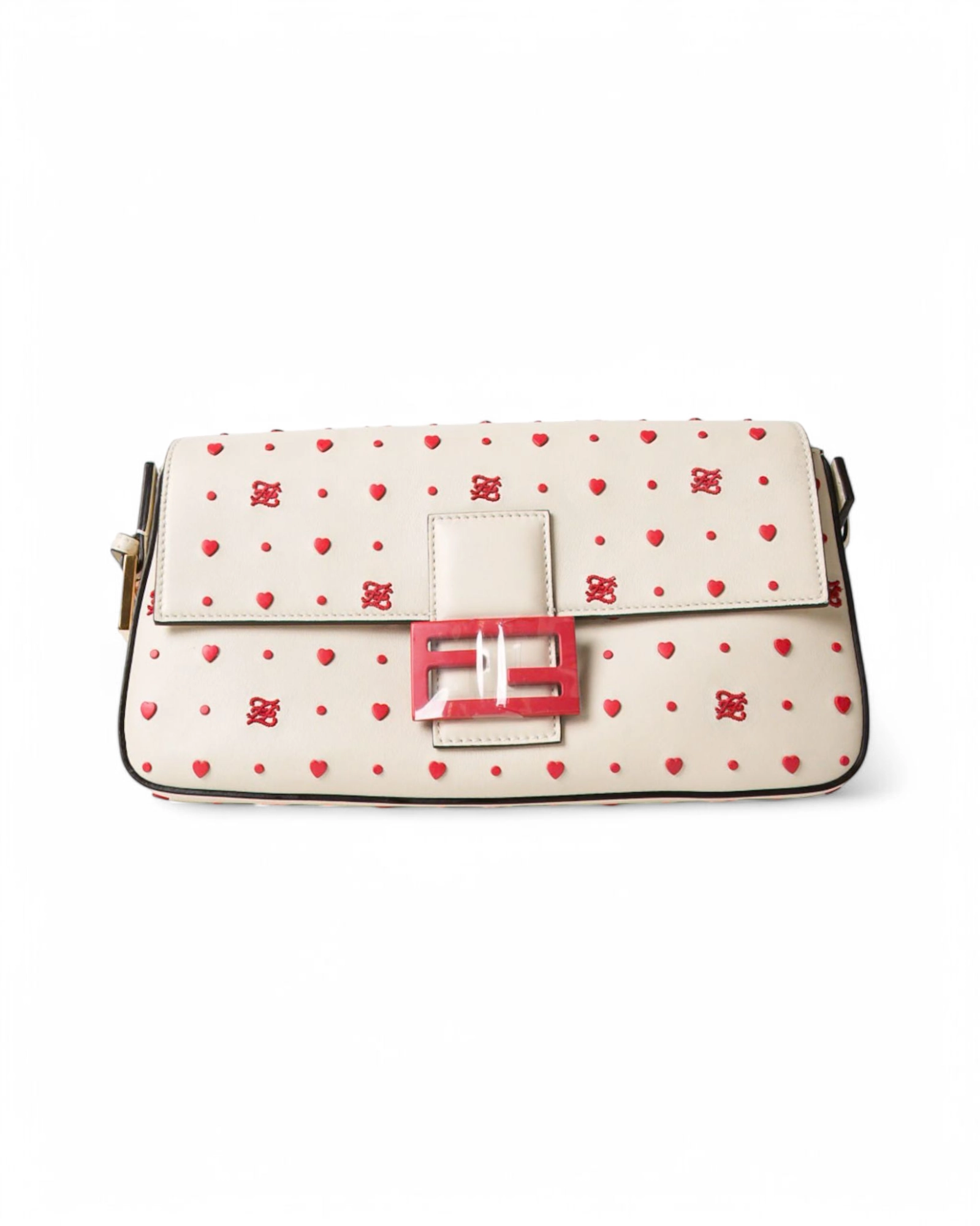 Fendi Baguette Medium Love White – Excellent Collectors Edition