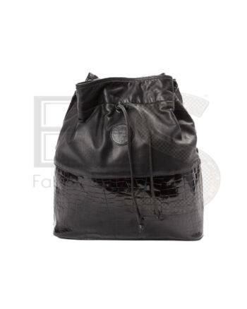 High-quality product photo of a Fendi Bucket Medium Cocco Black in Black