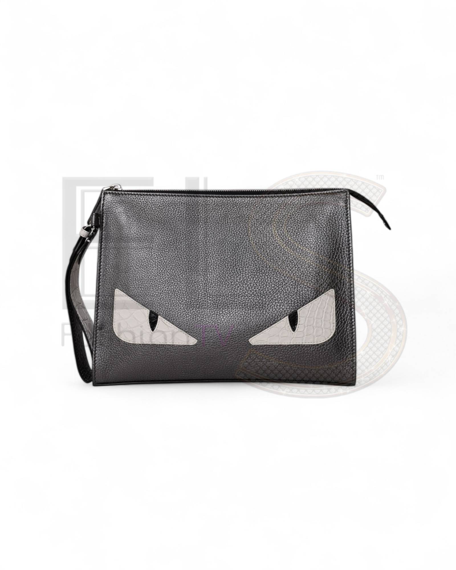 Fendi Clutch Monster Gray – Excellent Collectors Edition