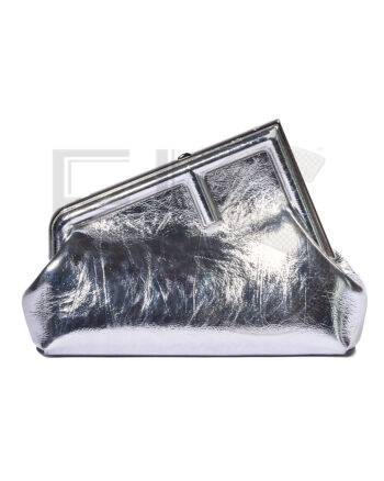 High-quality product photo of a Fendi First Midi Laminated Silver in Silver