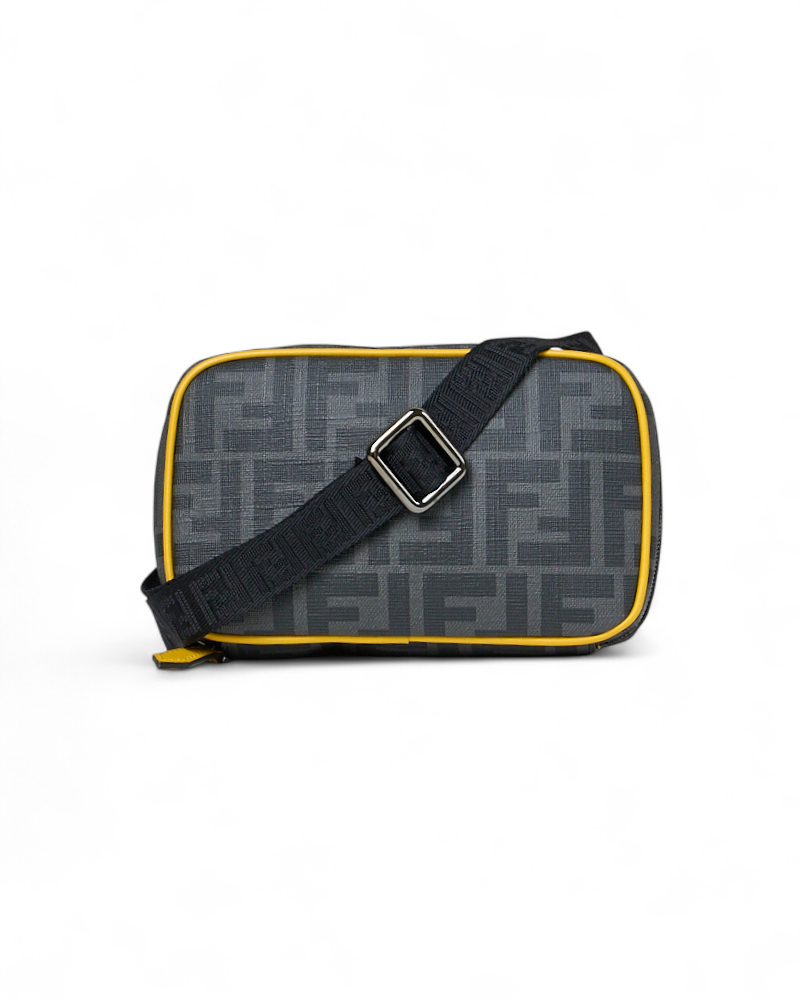 Fendi Men’s FF Diagonal Shoulder Bag Grey – Excellent Collectors Edition