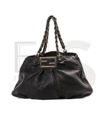 High-quality product photo of a Fendi Mia Bag Large Black in Black