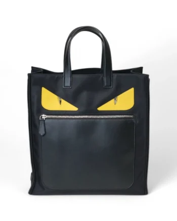 High-quality product photo of a Fendi Shopper Vertical Monster Eyes Black in Black