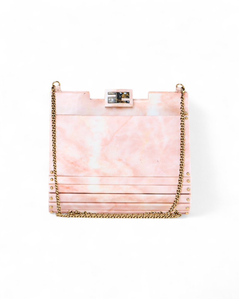 Fendi Small Marbled Pink Clutch – Excellent Collectors Edition
