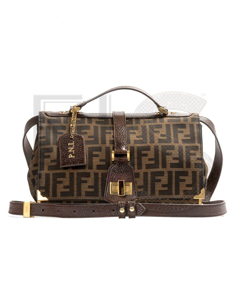 Fendi Square Vintage FF Logomania Shoulder Bag Brown – Good Collectors Edition