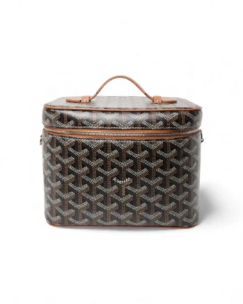 High-quality product photo of a Goyard Muse Vanity Case Small Goyardine in Brown