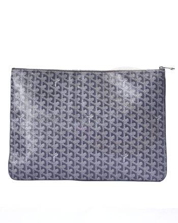 High-quality product photo of a Goyard Pochette Sènat GM Grey in Grey