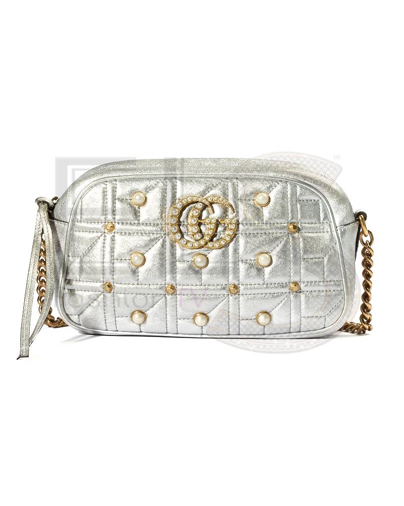Gucci Camera Bag GG Marmont Pearl Silver – Good Collectors Edition