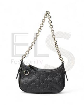 High-quality product photo of a Gucci Mini GG Guccissima Black Clutch in Black