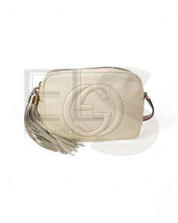 High-quality product photo of a Gucci Soho Camera Bag Small White in White