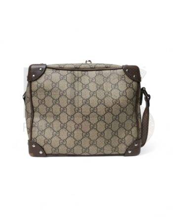 High-quality product photo of a Gucci Square Medium GG Supreme Shoulder Bag Brown in Brown