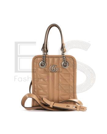 High-quality product photo of a Gucci Tote Mini GG Marmont Beige in Beige