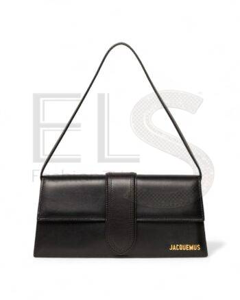 High-quality product photo of a Jacquemus Le Bambino Long Black in Black