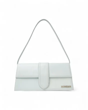 High-quality product photo of a Jacquemus Le Bambino Long Shiny Blue in Blue