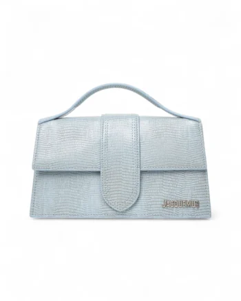 High-quality product photo of a Jacquemus Le Grand Bambino Python Blue in Blue