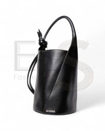 High-quality product photo of a Jacquemus Le Petit Tourni Black Box in Black