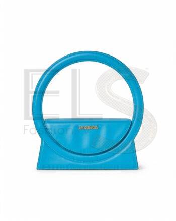 High-quality product photo of a Jacquemus Le Sac Round Medium Light Blue in Sky Blue