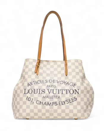 High-quality product photo of a Louis Vuitton Cabas Adventure MM Damier Azur in Beige