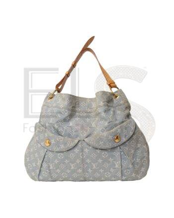 High-quality product photo of a Louis Vuitton Daily GM Monogram Denim Monogram in Sky Blue