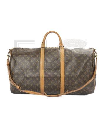 High-quality product photo of a Louis Vuitton Keepall 55 Bandouliere Monogram in Brown