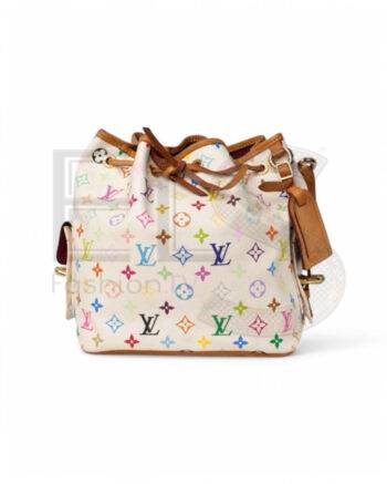 High-quality product photo of a Louis Vuitton Noè MM Multicolor White in White
