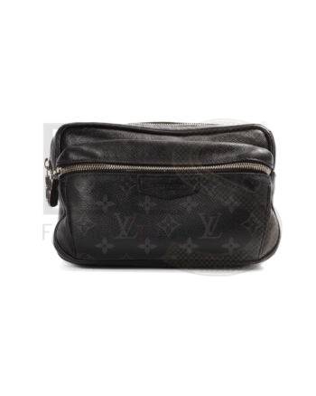 High-quality product photo of a Louis Vuitton Outdoor Bum Bag MM Monogram Eclipse in Black