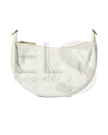 High-quality product photo of a Louis Vuitton Over The Moon MM Bubblegram White in White