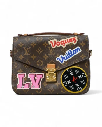High-quality product photo of a Louis Vuitton Pochette Metis MM Patches Monogram in Brown