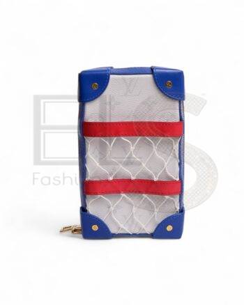 High-quality product photo of a Louis Vuitton Pochette Trunk Soft Tricolor in Tricolor