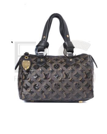 High-quality product photo of a Louis Vuitton Speedy 28 Sequins Monogram Black in Black