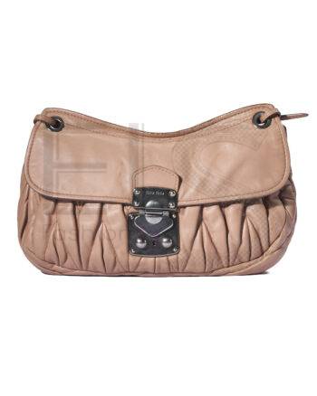 High-quality product photo of a Miu Miu Coffer Chain Small Embroidered Powder in Powder