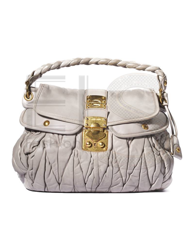 Miu Miu Coffer Large Groffata Dove Grey – Good Collectors Edition