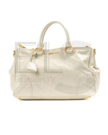 High-quality product photo of a Miu Miu Shopper Horizontal Zip Medium Cream in Cream