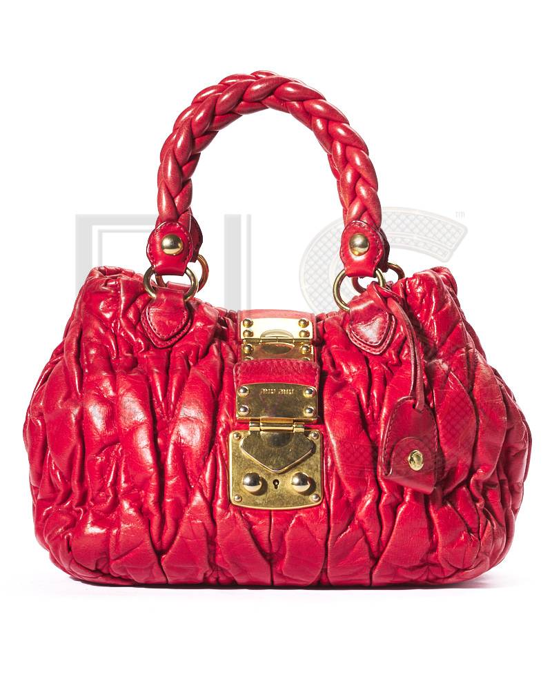 Miu Miu Shopper Square Small Embossed Red – Good Collectors Edition